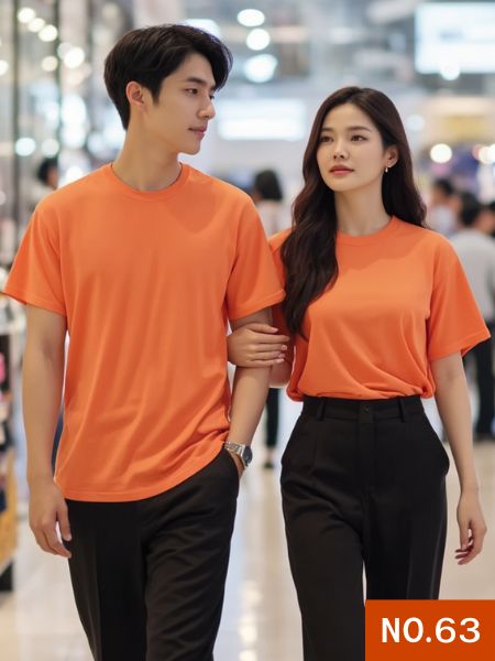 เสื้อยืดสีส้มคอกลม และ คอวี เสื้อเปล่าไม่มีสกรีนขายส่งเสื้อยืดราคาส่งเริ่มต้นที่60บาท โปรโมชั่น ลดราคาพิเศษ เสื้อยืดราคาถูกสุดจากโรงงานของเรา