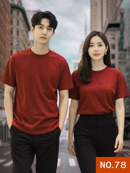 เสื้อยืดสีแดงเลือดนกคอกลม และ คอวี เสื้อเปล่าไม่มีสกรีน ขายส่งเสื้อยืดราคาส่งเริ่มต้นที่60บาท โปรโมชั่น ลดราคาพิเศษ เสื้อยืดราคาถูกสุดจากโรงงานของเรา
